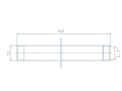Стеновой проход АТ 09.02 (плитка) 400 мм. ВР 1 1/2" из нерж. стали AISI-304