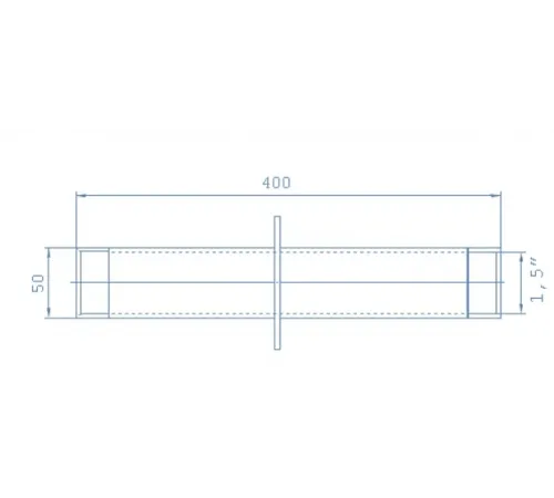 Стеновой проход АТ 09.02M (плитка) 400 мм. ВР 1 1/2" из нерж. стали AISI-316