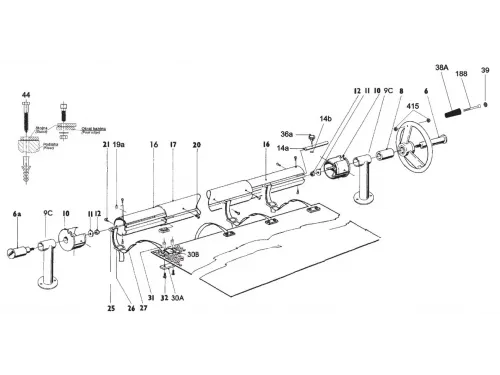 Суппорт напольный VagnerPool для сматывающего устройства (крепление на фланцах) (6013000)