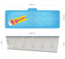 Композитный бассейн SwimTrack «56» 5,67*2,12*1,35*1,72 м., Франмер