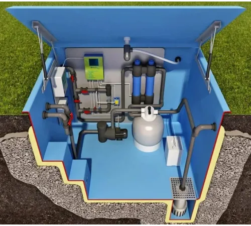 Технический приямок композитный 1,97*1,66*1,0 м. с крышкой "альпийская горка" Франмер