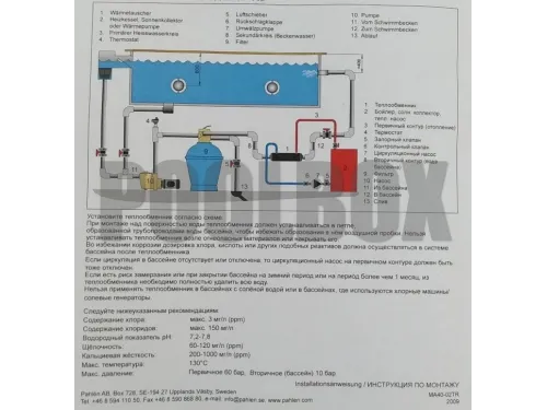 Теплообменник 28 кВт (гориз.) Pahlen HF 28