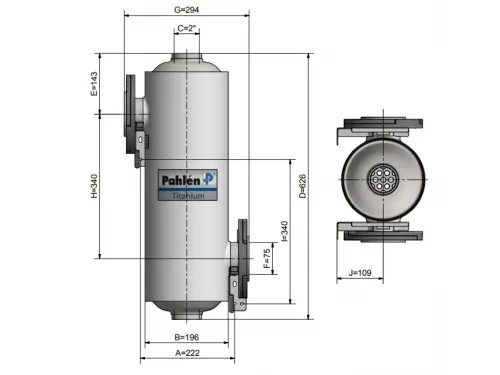Теплообменник 200 кВт (вертик.) Pahlen MFT680 титановый