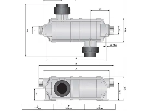 Теплообменник 40 кВт (вертик.) Pahlen (корпус из пластика)