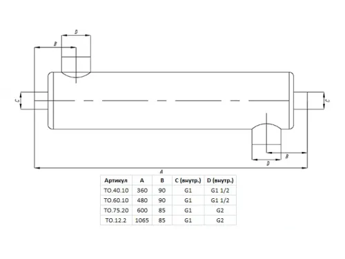 Теплообменник 60 кВт (вертик.) ТО.60.10