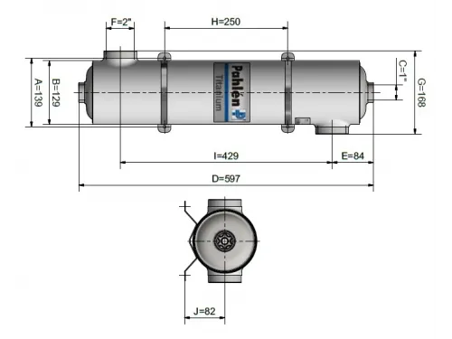 Теплообменник 75 кВт (вертик.) Pahlen MFT260 титановый