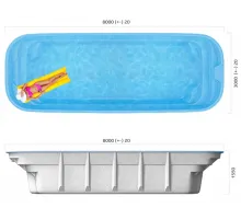 Композитный бассейн Тулон 8,00*3,00*1,55 м., Франмер