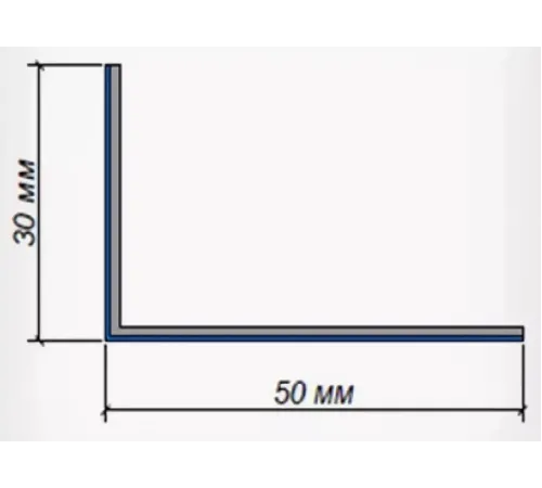 Уголок крепежный ПВХ/металл LOGICPOOL 0,03x0,05x2 м. наружный