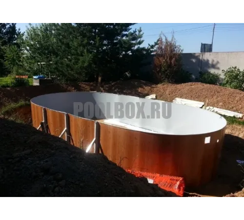 Каркасный бассейн Эсприт - Биг 7.3 х 3,7 х 1,35 м., Atlantic Pool (каркас/пленка/скиммер-пакет/фильтр/лестница)