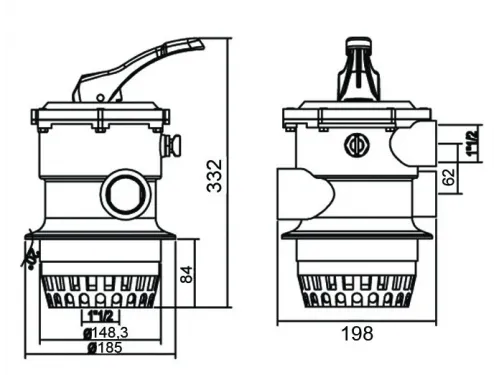 Вентиль 6-ти поз. (верхний 1 1/2") для фильтра Aquaviva серии V350-V650, MPV01