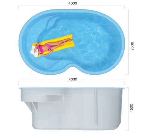 Композитный бассейн Вестфол 4,0*2,5*1,5 м., Франмер