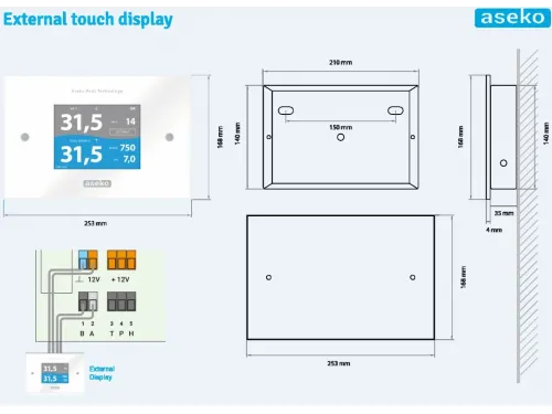 Внешний сенсорный информационный дисплей EXT Aseko