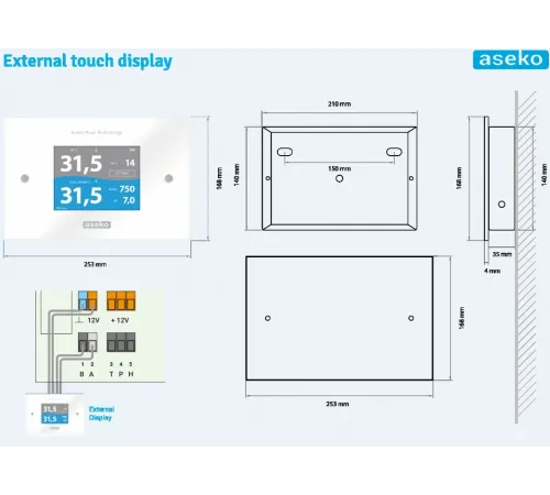 Внешний сенсорный информационный дисплей EXT Aseko