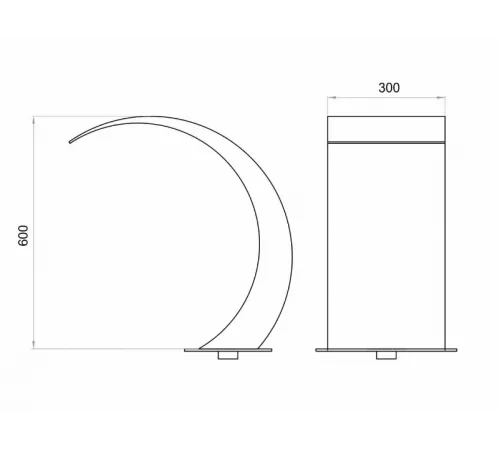 Водопад акриловый (300 мм.) Aquaviva с LED подсветкой RGB
