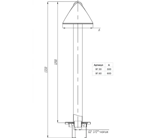 Водопад "Гусь 600", ВГ.60 из нерж. стали AISI-304
