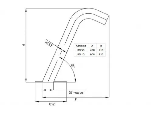 Водопад "Водяная пушка 1000", ВП.10 (с насадкой НВП.02) из нерж. стали AISI-304