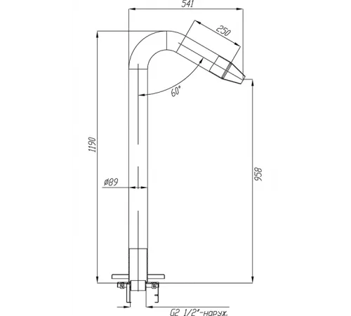 Водопад "Водяная пушка 1200", ВП.12 из нерж. стали AISI-304