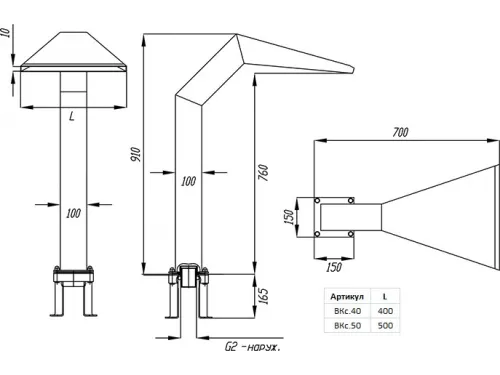 Водопад "Каскад 500", ВКс.50 из нерж. стали AISI-304