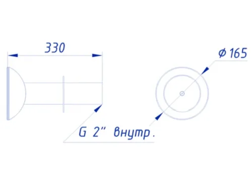 Водозабор АТ 06.06M антивихревой (универс.) L=300мм д. 165 мм. 30 м.куб./ч (2" ВР) из нерж. стали AISI-316
