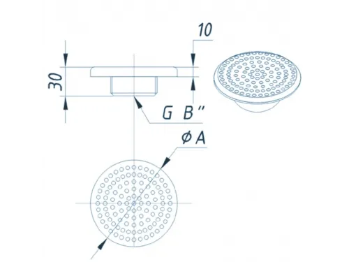 Водозабор АТ 06.09M ЭКОНОМ (плитка) д. 140 мм., 15-18 м.куб./ч,  (2" НР) из нерж. стали AISI-316