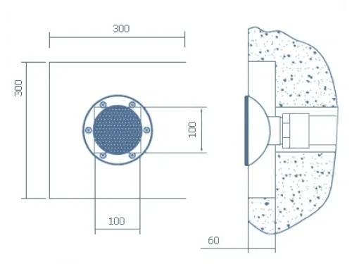 Водозабор АТ 06.01 с сеточкой (универс.) д. 155 мм., 30 м.куб./ч,  (2" ВР) из нерж. стали AISI-304