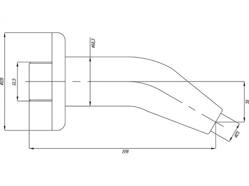 Водопад "Водяная пушка стеновая", ВПс.01 из нерж. стали AISI-304