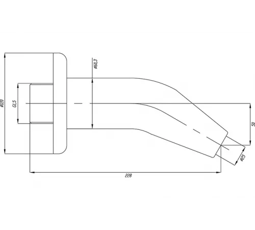 Водопад "Водяная пушка стеновая", ВПс.01 из нерж. стали AISI-304