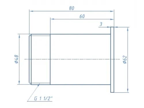 Вставка для теплообменника (для разъемной муфты) НР 1 1/2" из нерж. стали АТ 09.05
