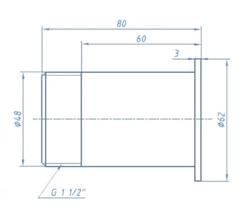 Вставка для теплообменника (для разъемной муфты) НР 1 1/2" из нерж. стали АТ 09.05