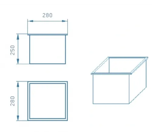 Вставка АТ 05.17M (удлинитель) (H=250 мм.) для скиммера V=25 л. из нерж. стали AISI-316