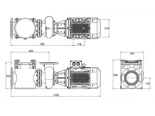 Насос (163 м3/ч, 9.2 кВт/ч, 380В) PSH FDN-22 (1FN31250E4V)