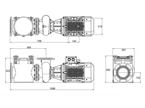 Насос (123 м3/ч, 5.5 кВт/ч, 380В) PSH FDN-20 (1FN30750E4V)