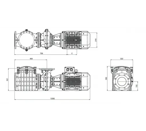 Насос (118 м3/ч, 5.5 кВт/ч, 380В) PSH F-GIANT (1FGN0750E4VTB) (с бронз. раб. кол.)