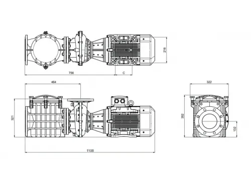 Насос (162 м3/ч, 9.2 кВт/ч, 380В) PSH F-GIANT (1FGN1250E4VTB) (с бронз. раб. кол.)