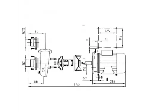 Насос (63 м3/ч, 2.6 кВт/ч, 380В) Hugo Lahme 7754050