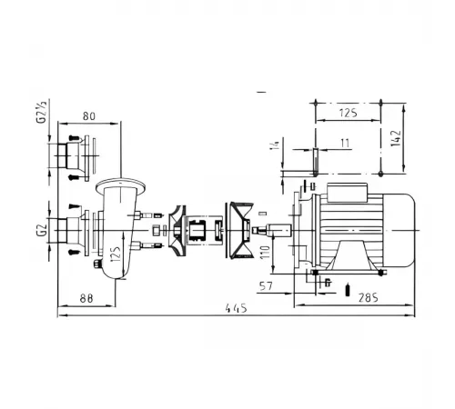 Насос (63 м3/ч, 2.6 кВт/ч, 380В) Hugo Lahme 7754050
