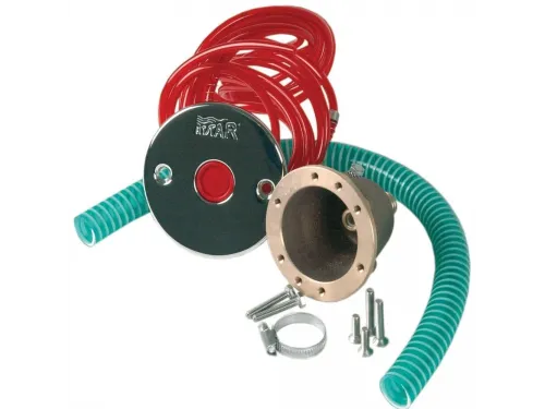 Пневмопускатель бронза Hugo Lahme +накладка н/с+шланг (плитка) (7010120)