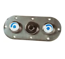 Пневмопускатель бронза Hugo Lahme +накладка н/с с двумя регуляторами воздуха (8702020)