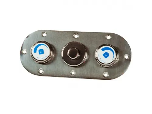 Пневмопускатель бронза Hugo Lahme +накладка н/с с двумя регуляторами воздуха (8702020)