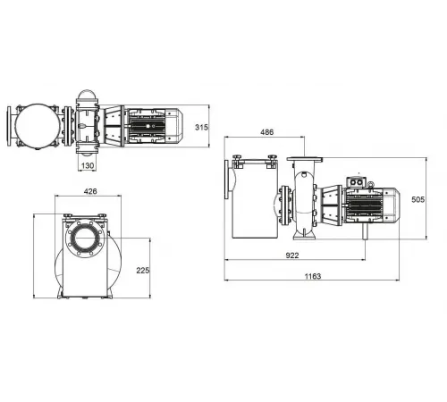 Насос (114 м3/ч, 5.5 кВт/ч, 380В) PSH FDN-129H (1FN10750E4V)