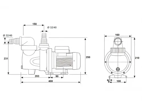 Насос (5 м3/ч, 0.25 кВт/ч, 220В) GLONG FCP-S (FCP-250S)