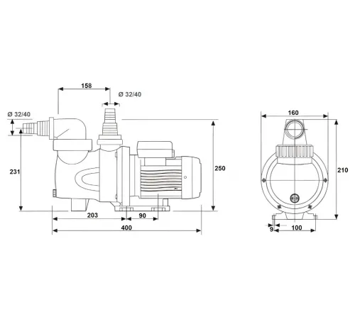 Насос (5 м3/ч, 0.25 кВт/ч, 220В) GLONG FCP-S (FCP-250S)