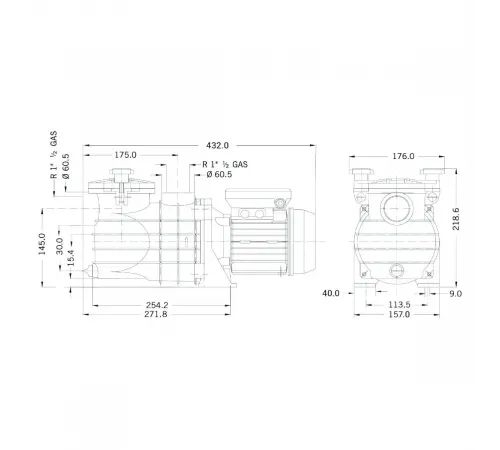 Насос (8.5 м3/ч, 0.37 кВт/ч, 220В) PSH MICRO-50 (1MIC1050M2V)