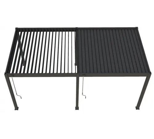 Пергола Aquaviva Модерн отдельностоящая (ручное управление ламелями) 4X3м RAL 7015 (Антрацит)