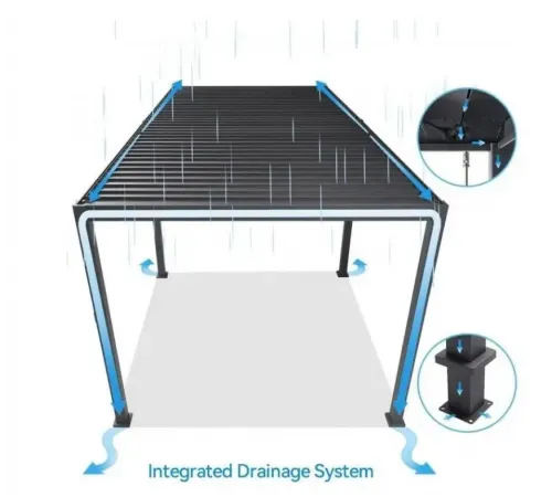 Пергола Aquaviva Модерн отдельностоящая (ручное управление ламелями) 4X3м RAL 7015 (Антрацит)