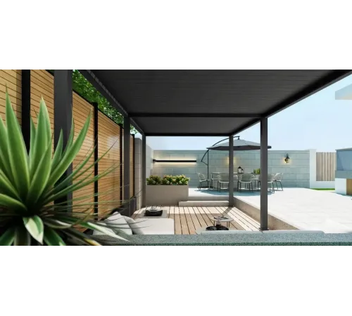 Пергола Aquaviva Модерн отдельностоящая (ручное управление ламелями) 4X3м RAL 7015 (Антрацит)