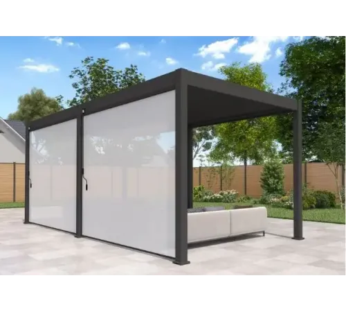 Пергола Aquaviva Модерн отдельностоящая (ручное управление ламелями) 4X3м RAL 7015 (Антрацит)