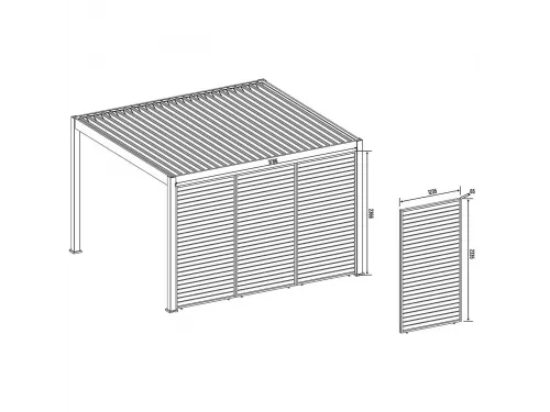 Фиксированная вертикальная боковая панель - 1.3м Антрацит