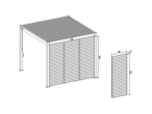 Фиксированная горизонтальная боковая панель- 1.2М Черная