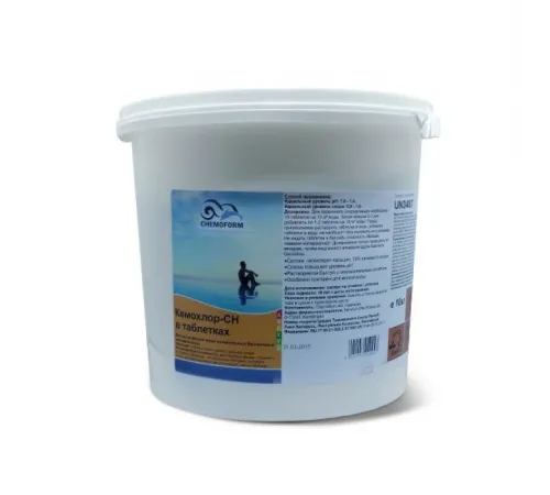 Кемохлор-СН быстрорастворимый гипохлорит кальция (хлор 70% ) в таблетках 20гр., 10 кг, Chemoform